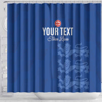 Custom England Cricket Shower Curtain Go Three Lions - Blue Ver
