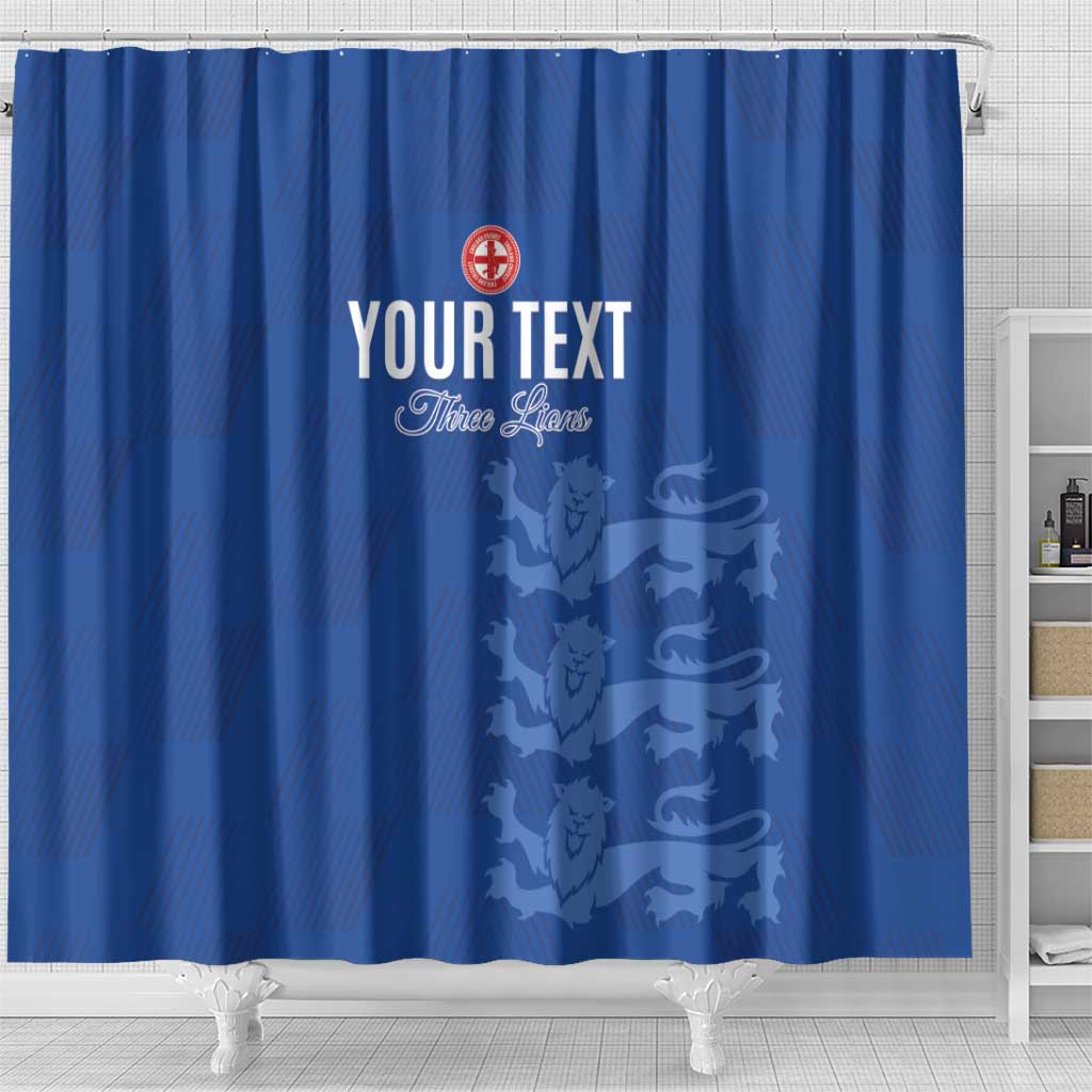 Custom England Cricket Shower Curtain Go Three Lions - Blue Ver