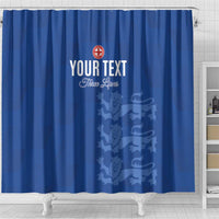Custom England Cricket Shower Curtain Go Three Lions - Blue Ver