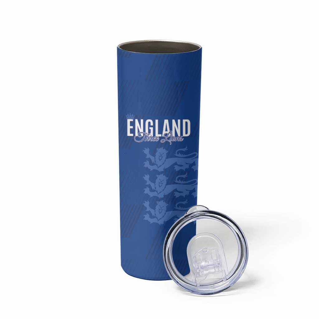 Custom England Cricket Skinny Tumbler Go Three Lions - Blue Ver