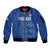 Custom England Cricket Sleeve Zip Bomber Jacket Go Three Lions - Blue Ver
