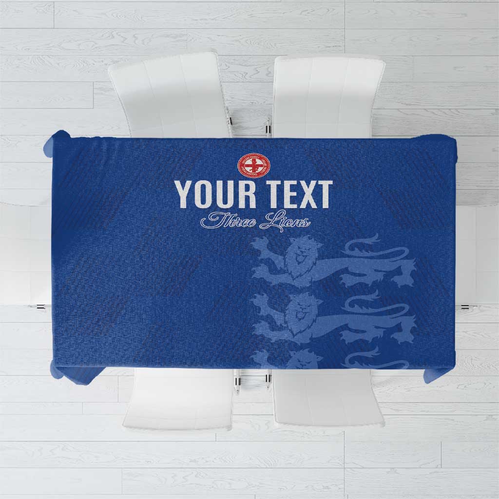 Custom England Cricket Tablecloth Go Three Lions - Blue Ver