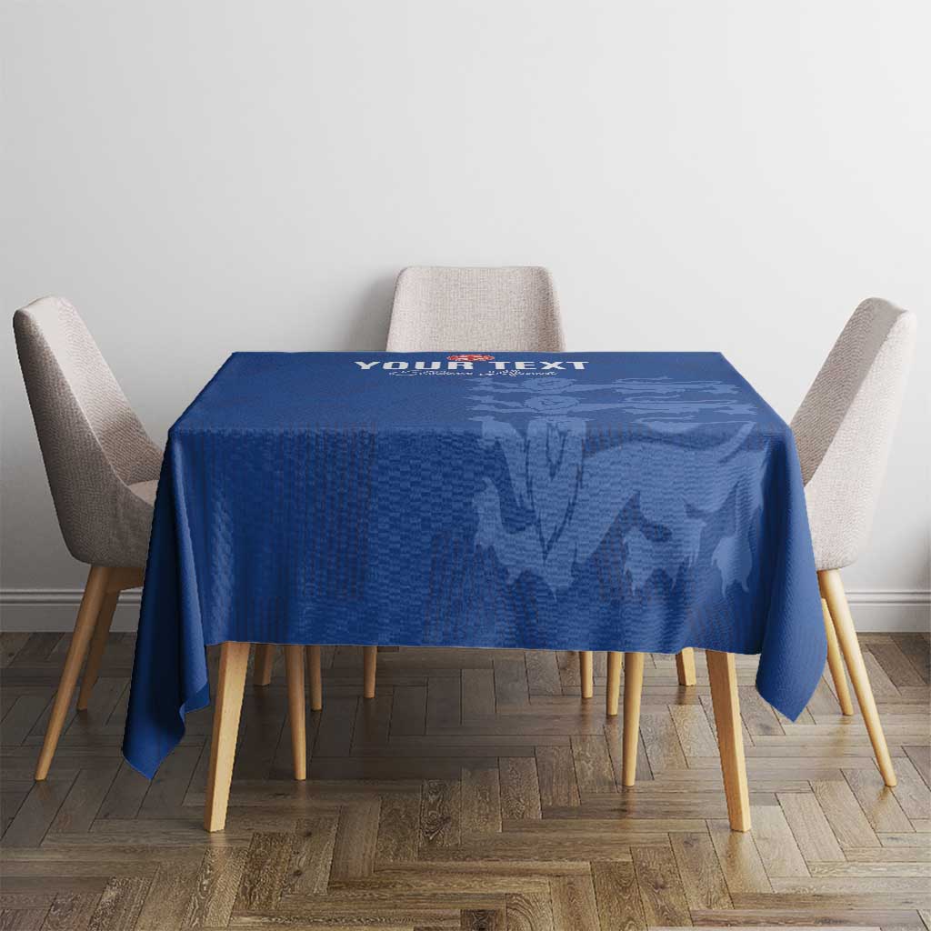 Custom England Cricket Tablecloth Go Three Lions - Blue Ver