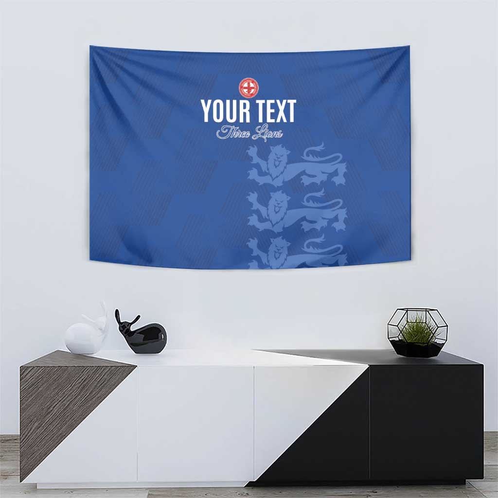 Custom England Cricket Tapestry Go Three Lions - Blue Ver