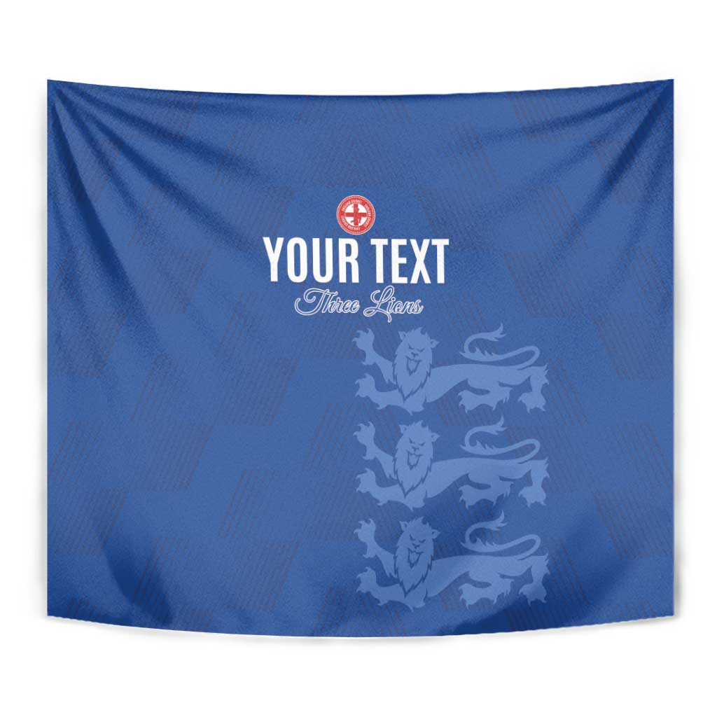 Custom England Cricket Tapestry Go Three Lions - Blue Ver