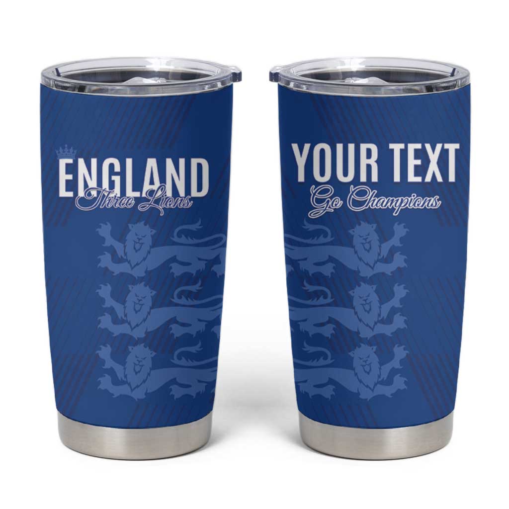 Custom England Cricket Tumbler Cup Go Three Lions - Blue Ver