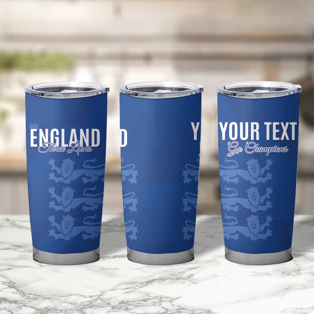 Custom England Cricket Tumbler Cup Go Three Lions - Blue Ver