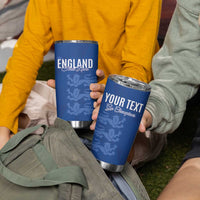 Custom England Cricket Tumbler Cup Go Three Lions - Blue Ver