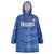 Custom England Cricket Wearable Blanket Hoodie Go Three Lions - Blue Ver