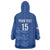 Custom England Cricket Wearable Blanket Hoodie Go Three Lions - Blue Ver