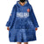 Custom England Cricket Wearable Blanket Hoodie Go Three Lions - Blue Ver