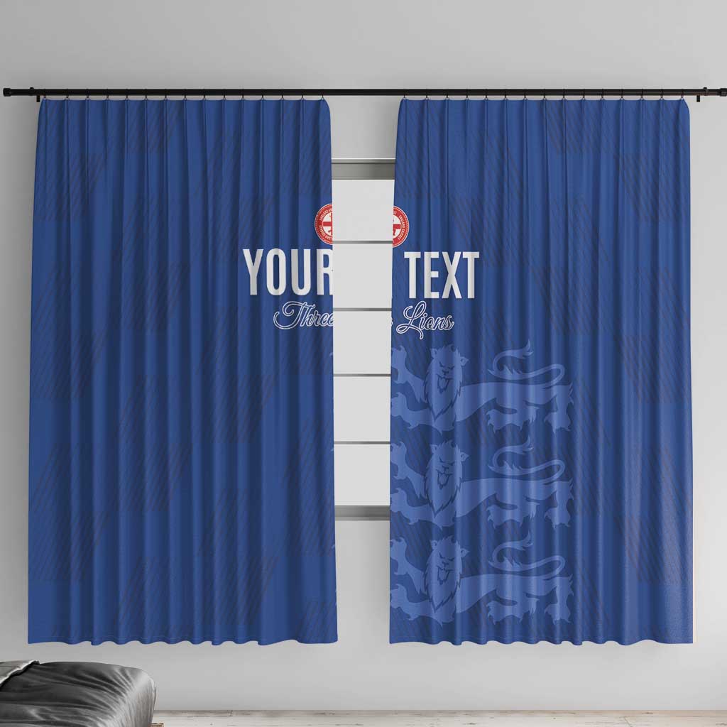 Custom England Cricket Window Curtain Go Three Lions - Blue Ver
