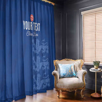 Custom England Cricket Window Curtain Go Three Lions - Blue Ver