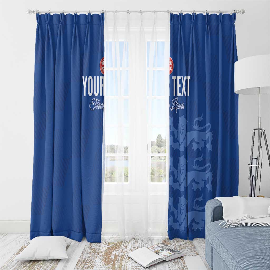 Custom England Cricket Window Curtain Go Three Lions - Blue Ver