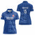 Custom England Cricket Women Polo Shirt Go Three Lions - Blue Ver