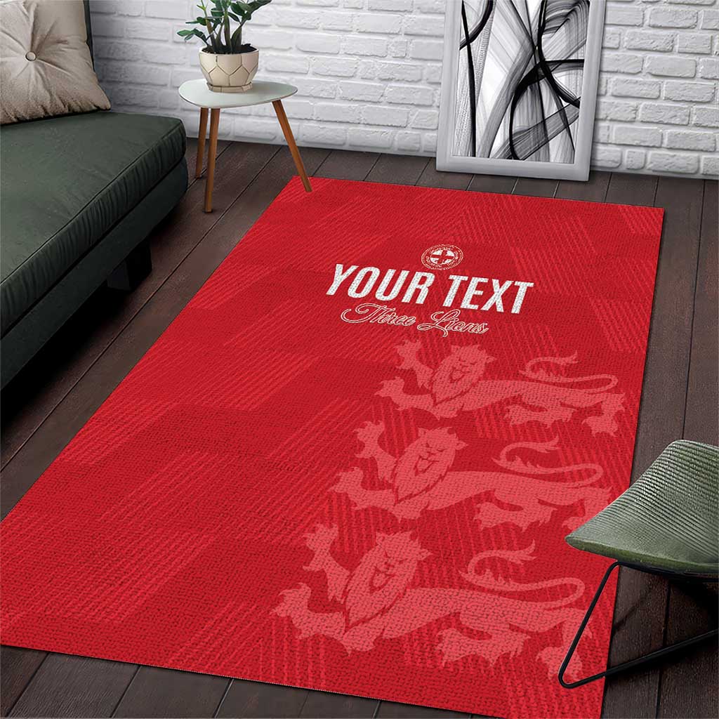 Custom England Cricket Area Rug Go Three Lions - Red Ver
