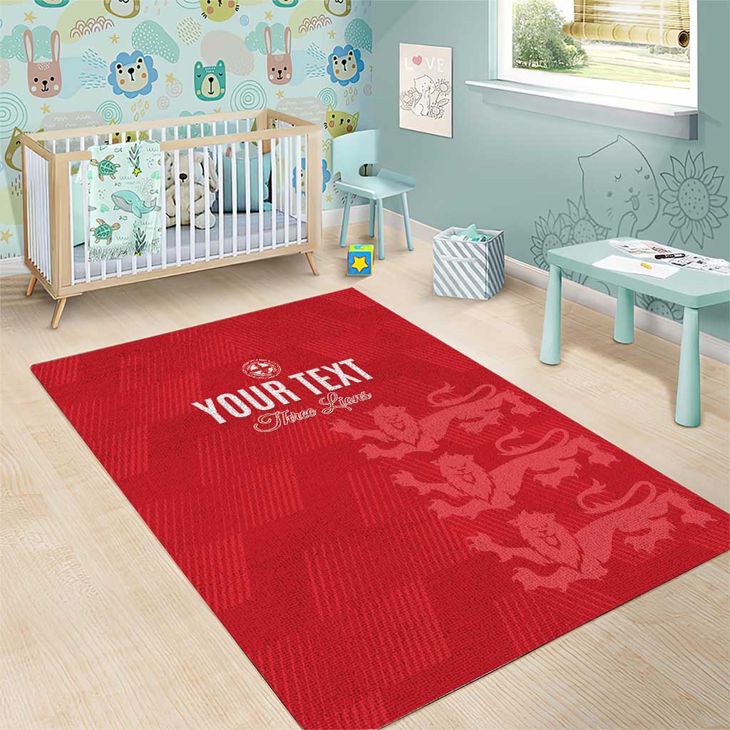 Custom England Cricket Area Rug Go Three Lions - Red Ver