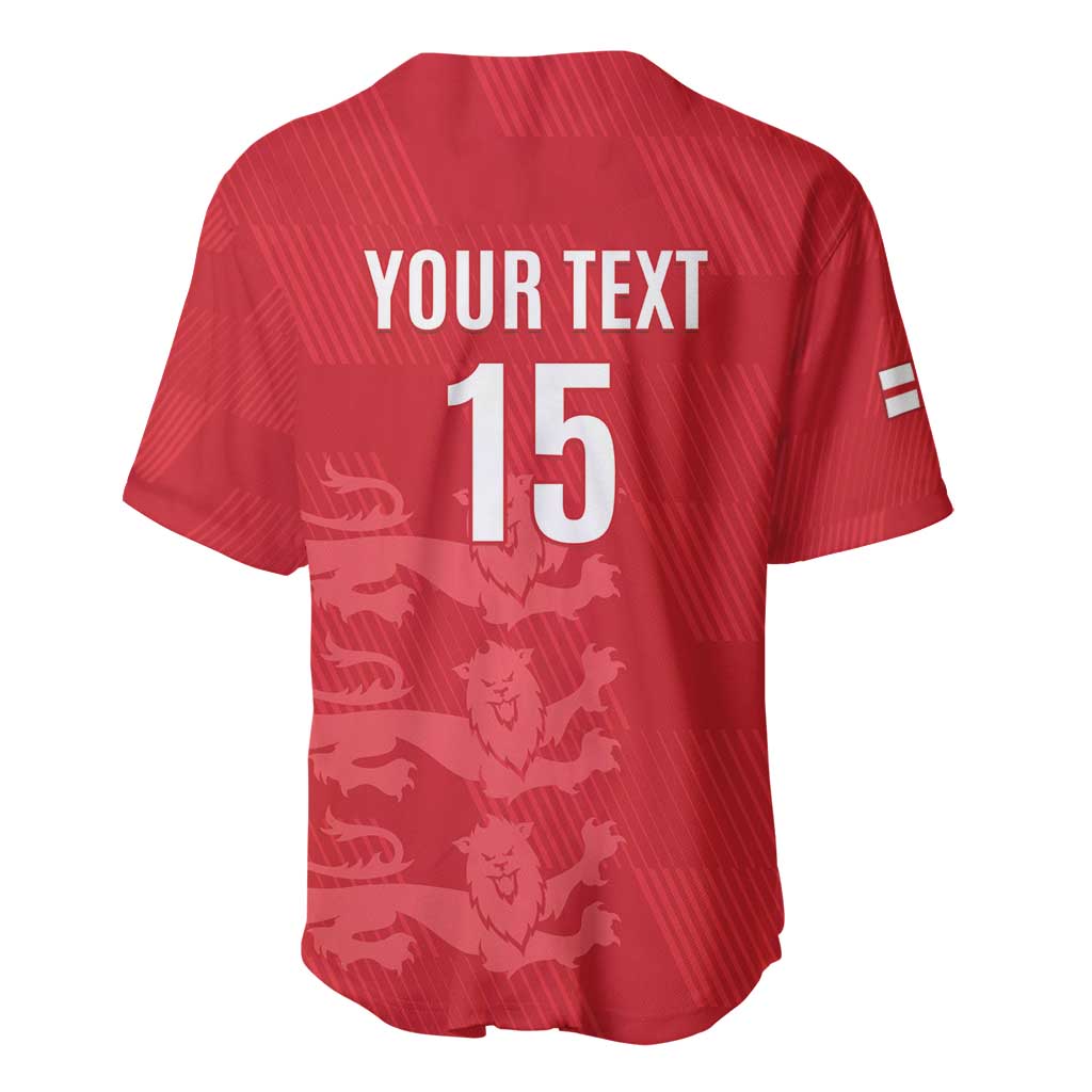 Custom England Cricket Baseball Jersey Go Three Lions - Red Ver