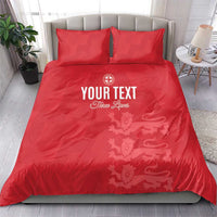 Custom England Cricket Bedding Set Go Three Lions - Red Ver