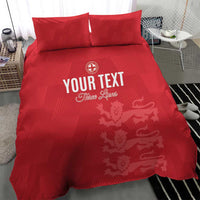 Custom England Cricket Bedding Set Go Three Lions - Red Ver