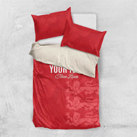 Custom England Cricket Bedding Set Go Three Lions - Red Ver