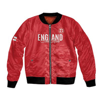 Custom England Cricket Bomber Jacket Go Three Lions - Red Ver