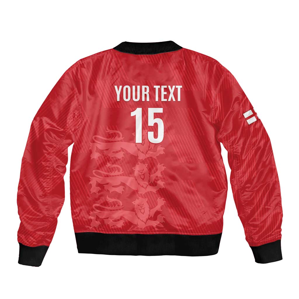 Custom England Cricket Bomber Jacket Go Three Lions - Red Ver