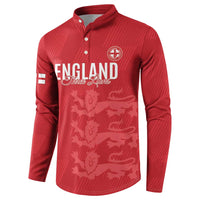 Custom England Cricket Button Sweatshirt Go Three Lions - Red Ver