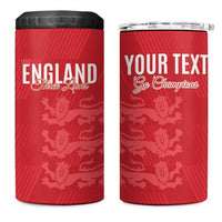 Custom England Cricket 4 in 1 Can Cooler Tumbler Go Three Lions - Red Ver