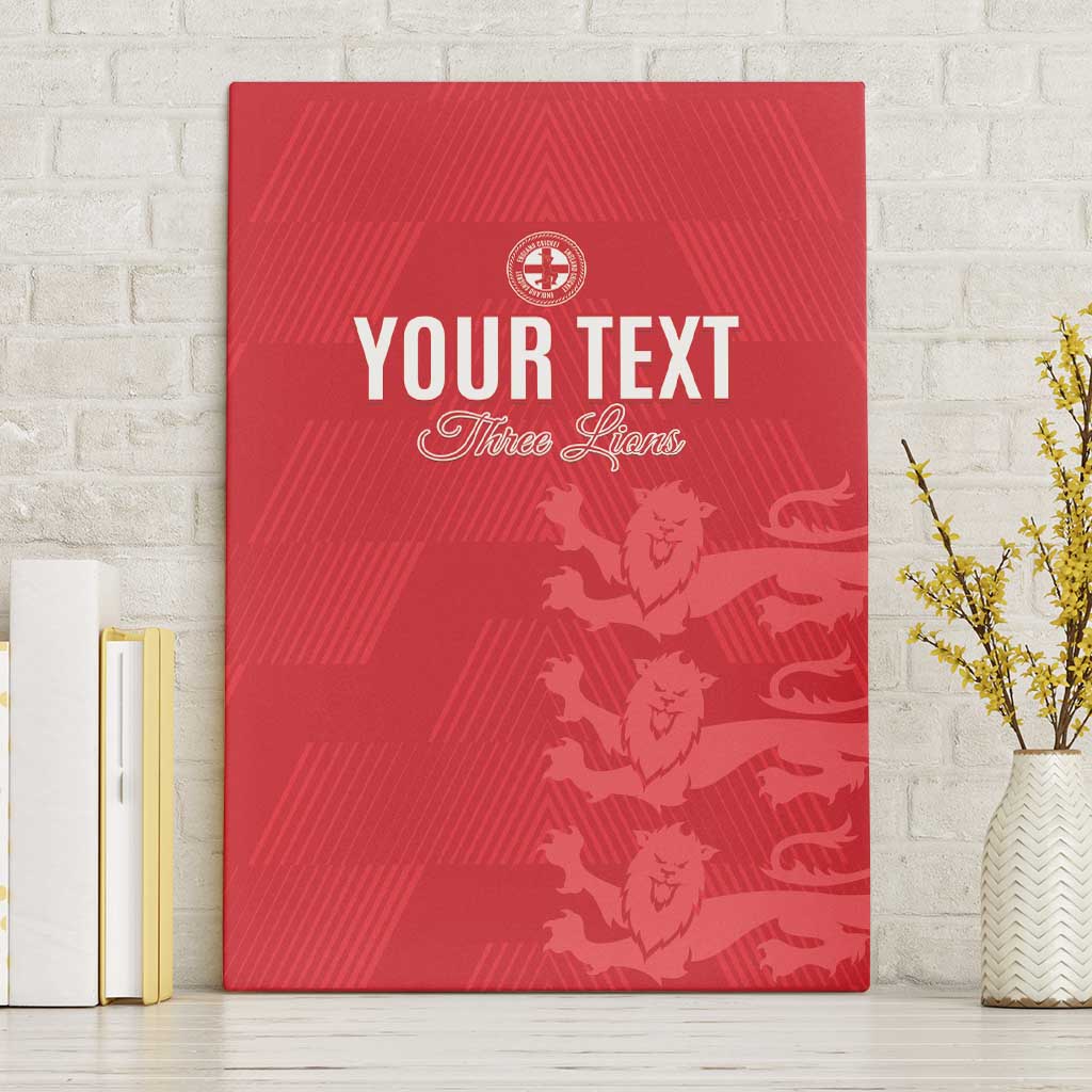 Custom England Cricket Canvas Wall Art Go Three Lions - Red Ver