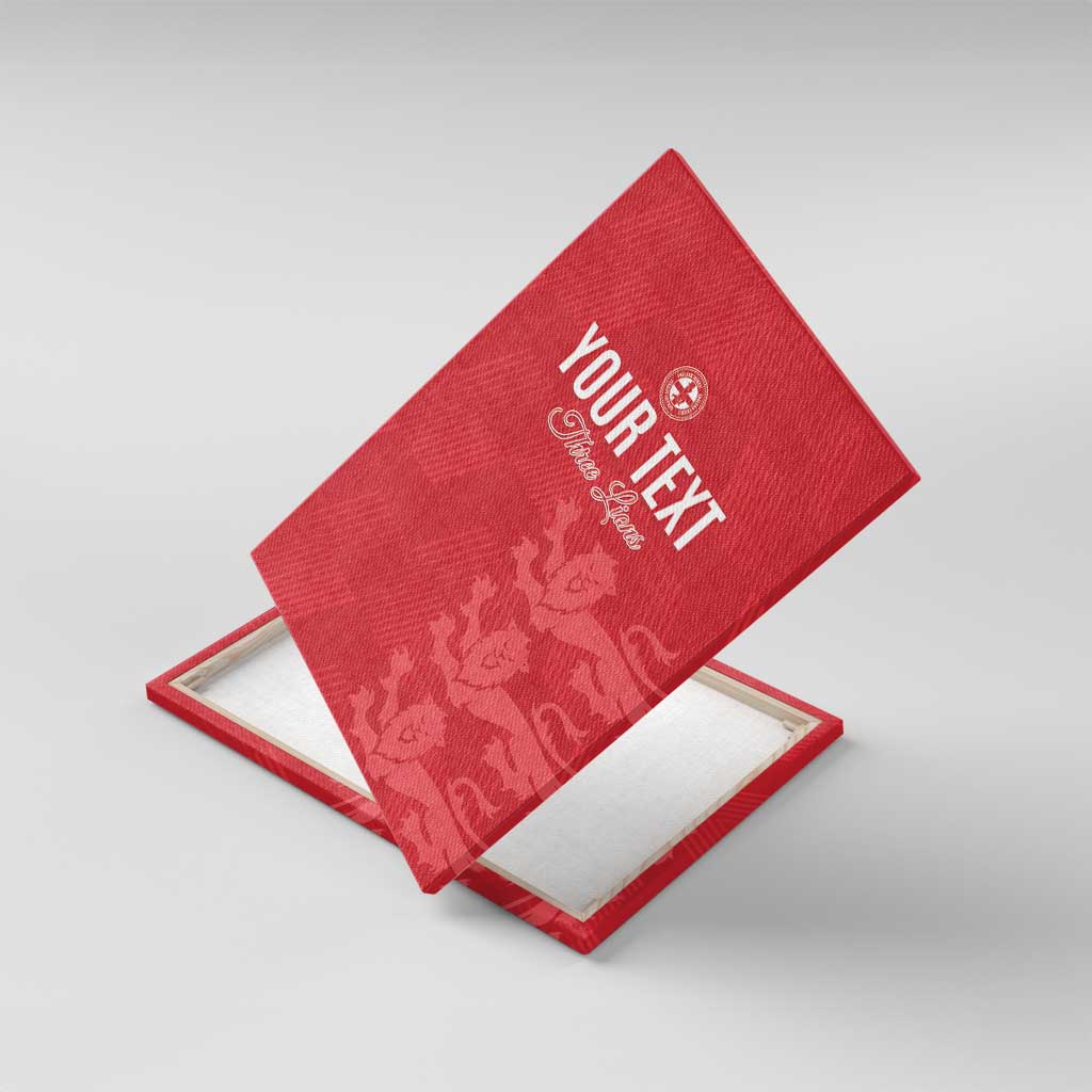 Custom England Cricket Canvas Wall Art Go Three Lions - Red Ver