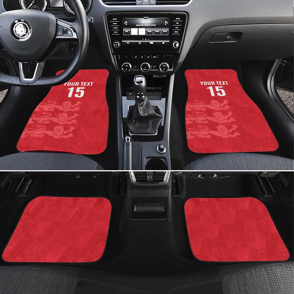 Custom England Cricket Car Mats Go Three Lions - Red Ver