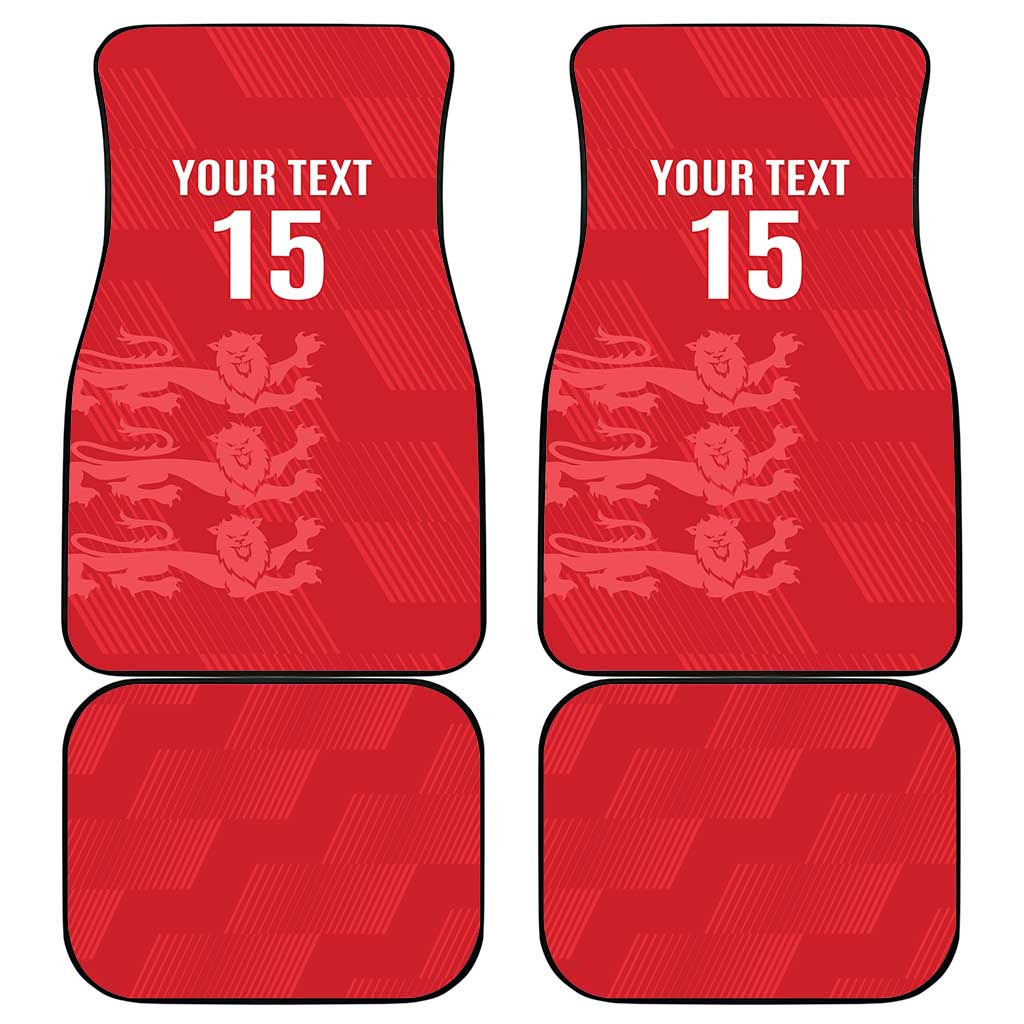 Custom England Cricket Car Mats Go Three Lions - Red Ver