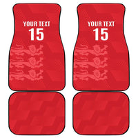 Custom England Cricket Car Mats Go Three Lions - Red Ver
