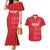 Custom England Cricket Couples Matching Mermaid Dress and Hawaiian Shirt Go Three Lions - Red Ver