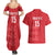 Custom England Cricket Couples Matching Summer Maxi Dress and Hawaiian Shirt Go Three Lions - Red Ver