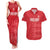 Custom England Cricket Couples Matching Tank Maxi Dress and Hawaiian Shirt Go Three Lions - Red Ver