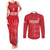 Custom England Cricket Couples Matching Tank Maxi Dress and Long Sleeve Button Shirt Go Three Lions - Red Ver