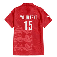 Custom England Cricket Family Matching Mermaid Dress and Hawaiian Shirt Go Three Lions - Red Ver