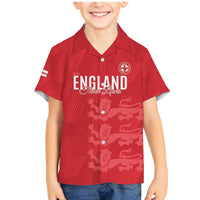 Custom England Cricket Family Matching Mermaid Dress and Hawaiian Shirt Go Three Lions - Red Ver