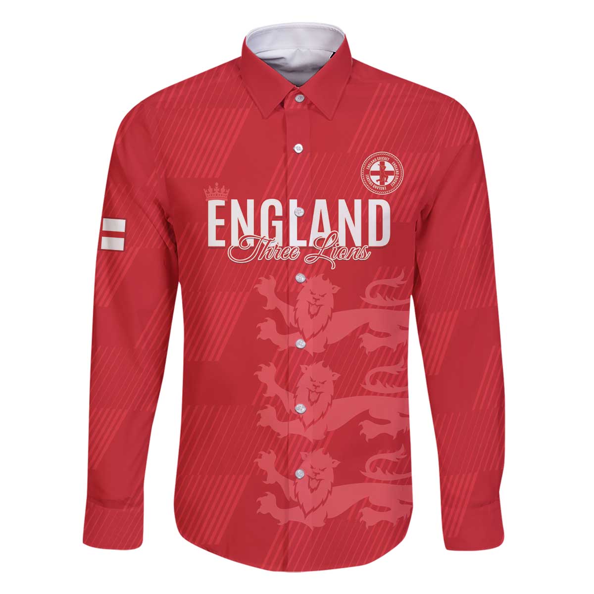 Custom England Cricket Family Matching Off The Shoulder Long Sleeve Dress and Hawaiian Shirt Go Three Lions - Red Ver