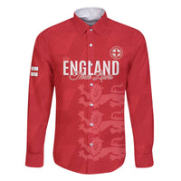 Custom England Cricket Family Matching Off The Shoulder Long Sleeve Dress and Hawaiian Shirt Go Three Lions - Red Ver