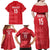 Custom England Cricket Family Matching Off Shoulder Maxi Dress and Hawaiian Shirt Go Three Lions - Red Ver
