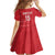 Custom England Cricket Family Matching Off Shoulder Short Dress and Hawaiian Shirt Go Three Lions - Red Ver