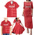 Custom England Cricket Family Matching Puletasi and Hawaiian Shirt Go Three Lions - Red Ver