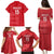 Custom England Cricket Family Matching Puletasi and Hawaiian Shirt Go Three Lions - Red Ver