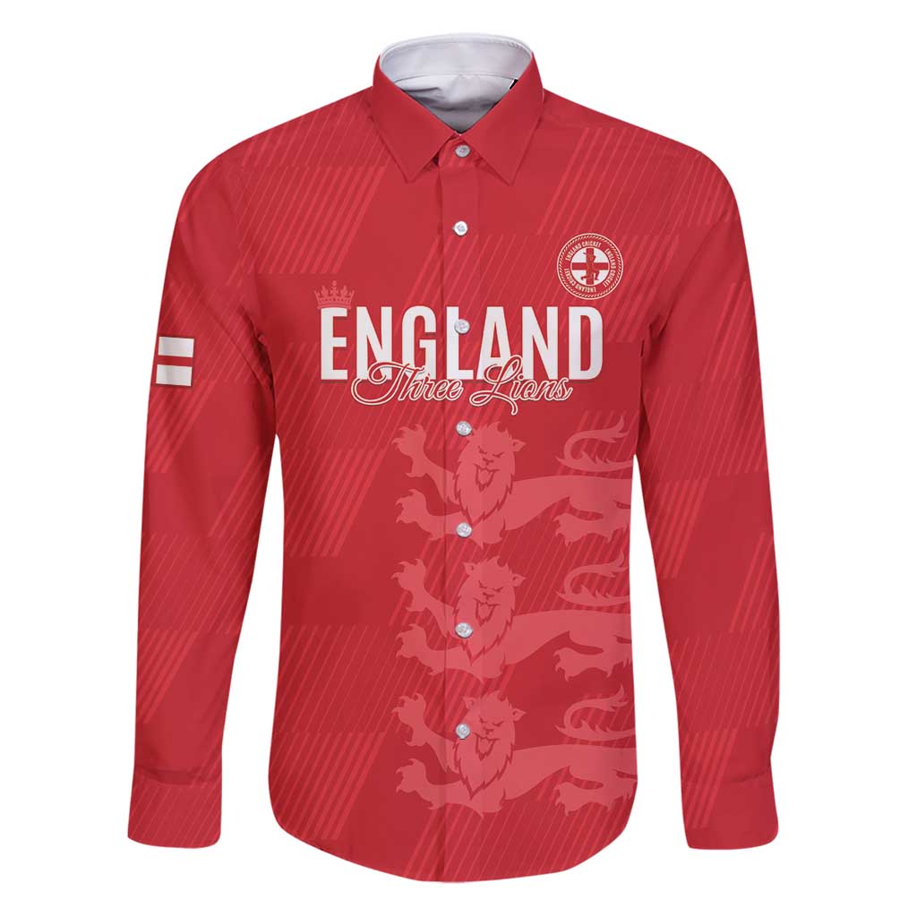 Custom England Cricket Family Matching Puletasi and Hawaiian Shirt Go Three Lions - Red Ver