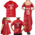 Custom England Cricket Family Matching Summer Maxi Dress and Hawaiian Shirt Go Three Lions - Red Ver