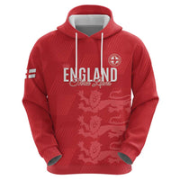 Custom England Cricket Hoodie Go Three Lions - Red Ver