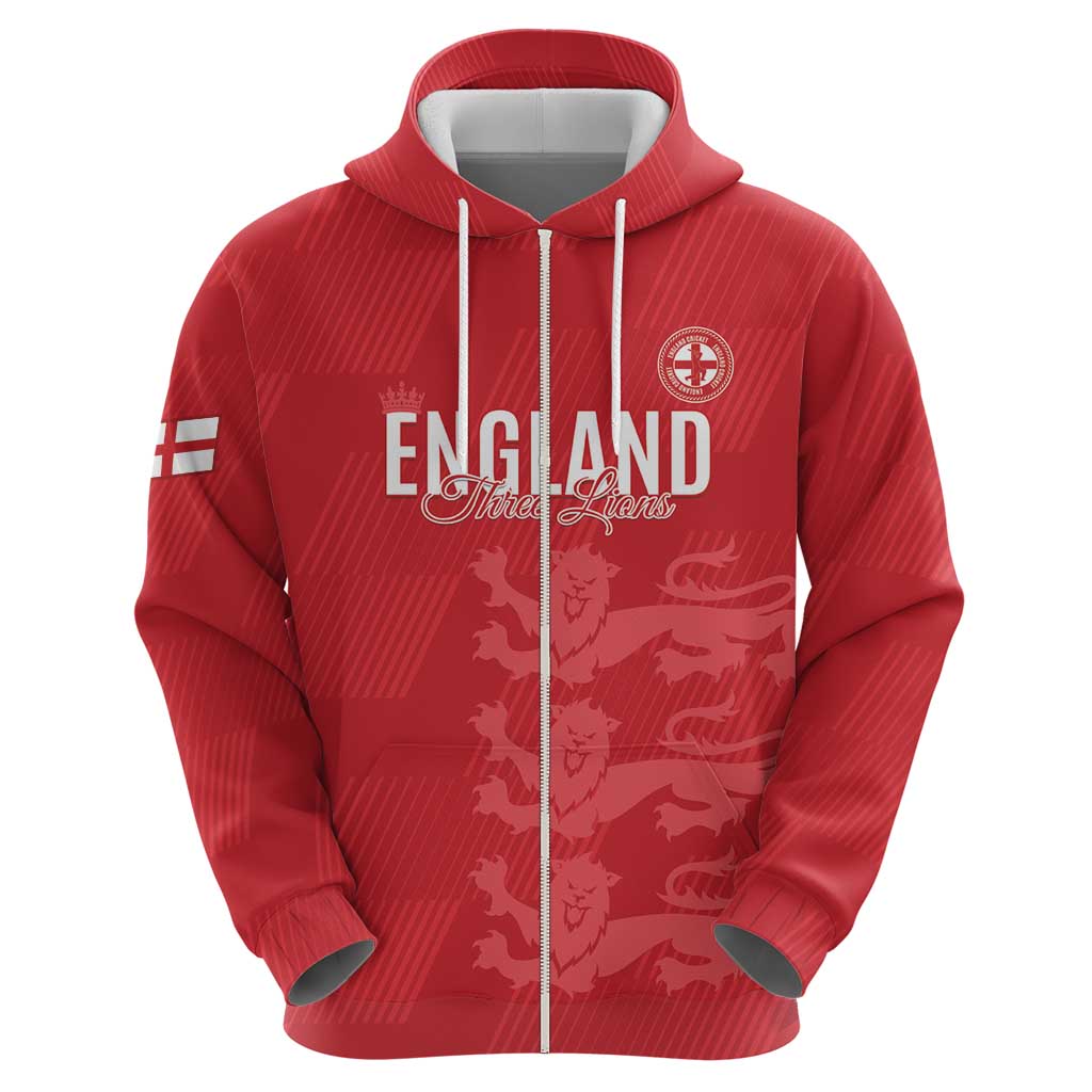 Custom England Cricket Hoodie Go Three Lions - Red Ver